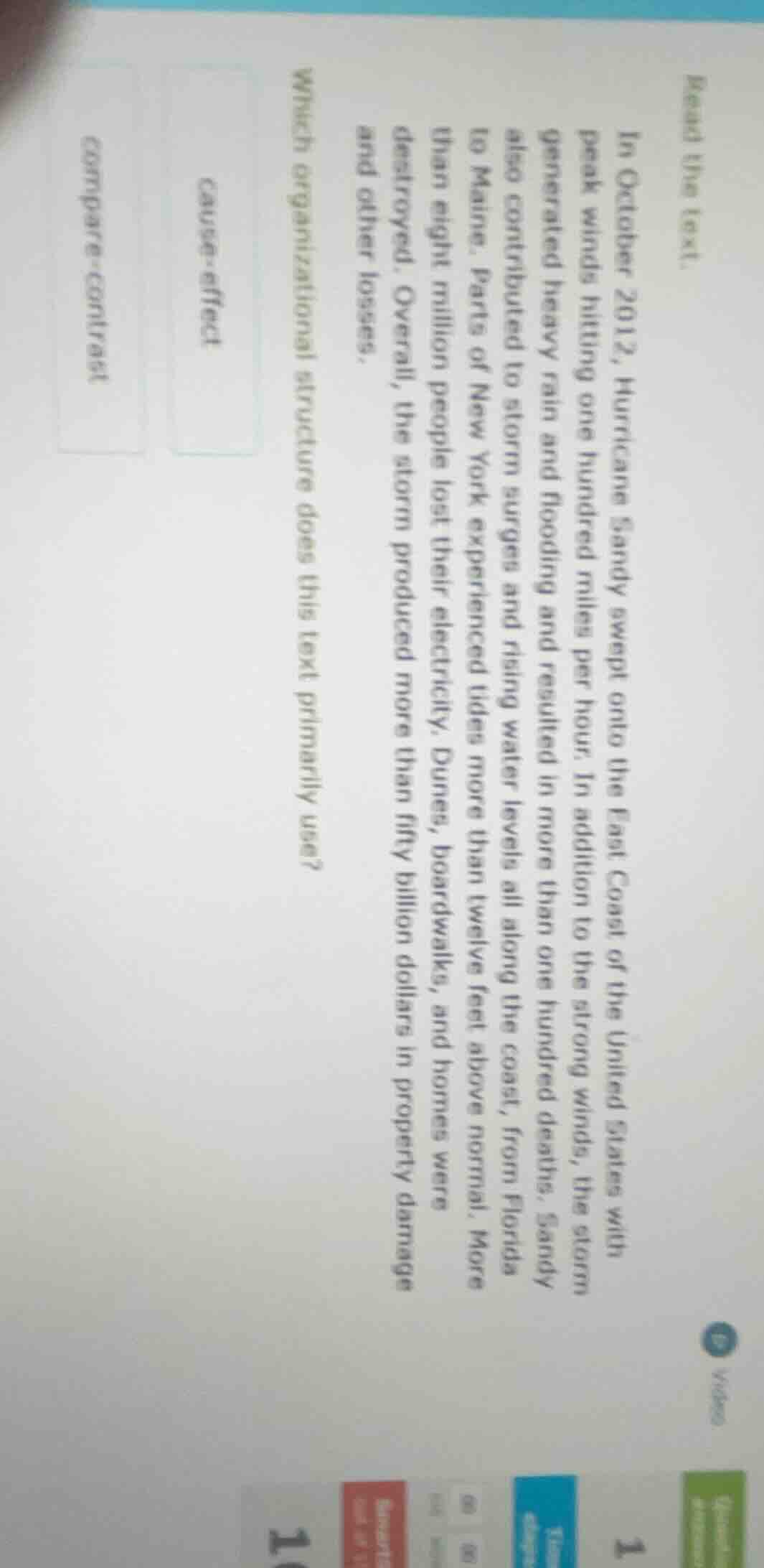 read the text. in october 2012, hurricane sandy swept onto the east coa…