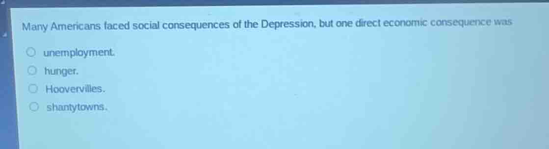 many americans faced social consequences of the depression, but one dir…