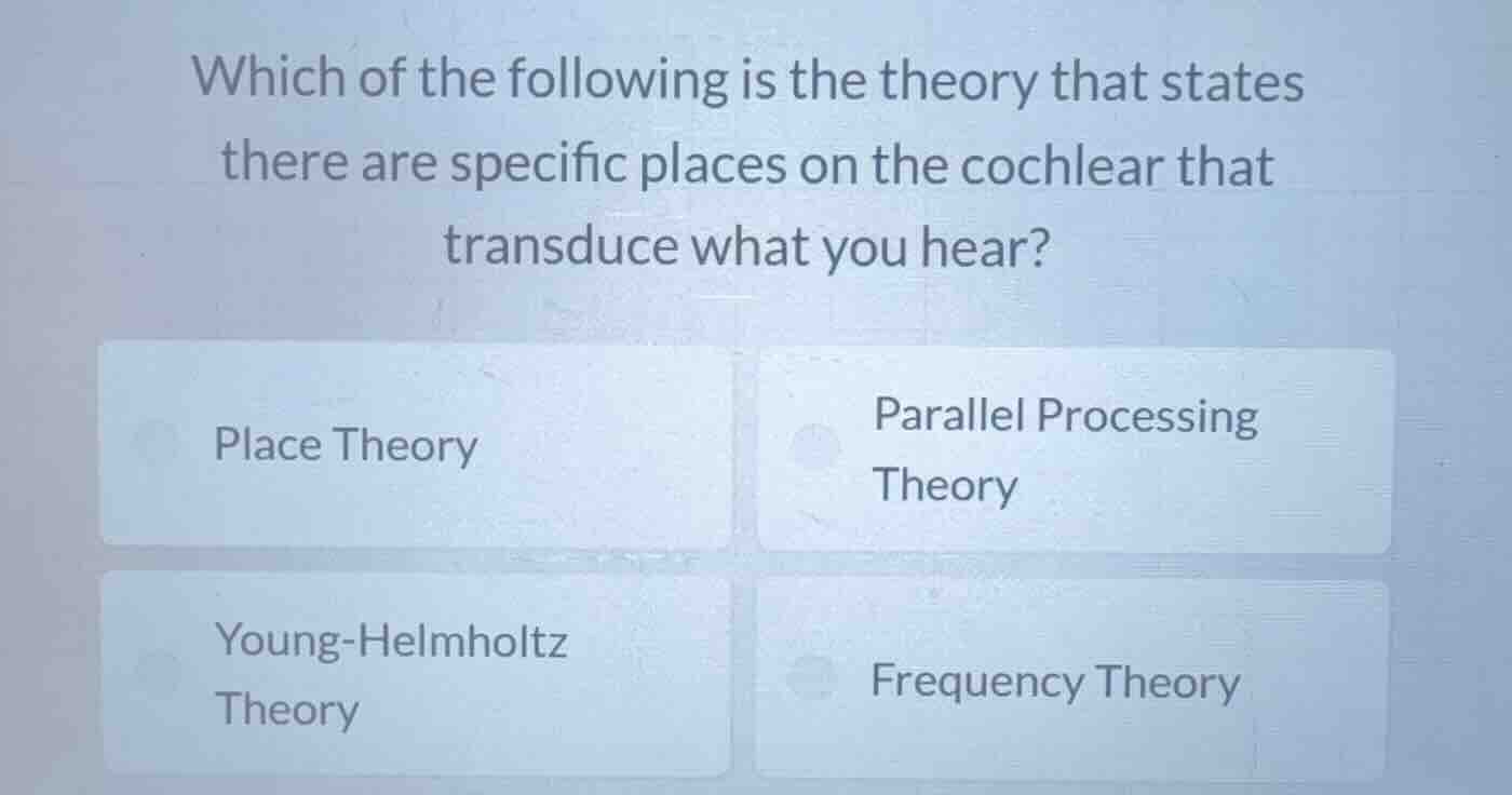 which of the following is the theory that states there are specific pla…