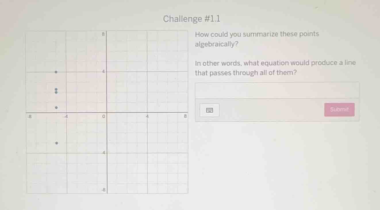 challenge #1.1 how could you summarize these points algebraically? in o…