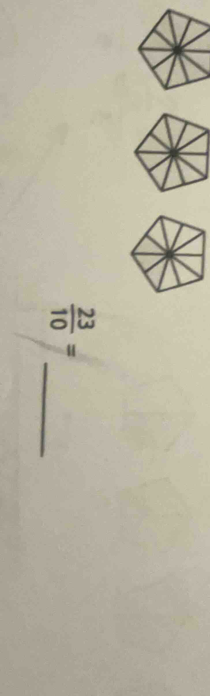 $\\frac{23}{10}$ = ____