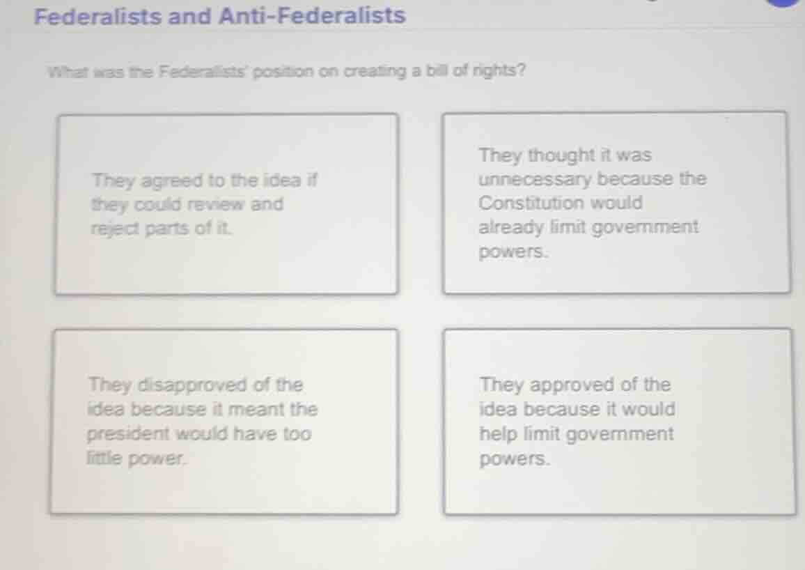federalists and anti - federalists what was the federalists position on…