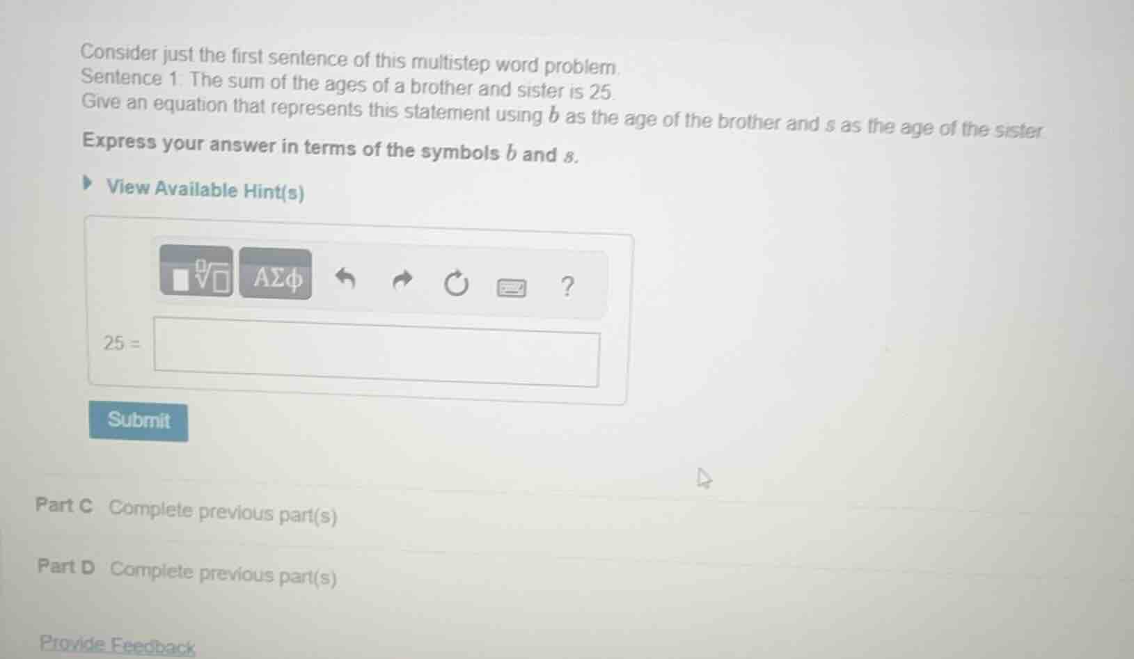 consider just the first sentence of this multistep word problem. senten…