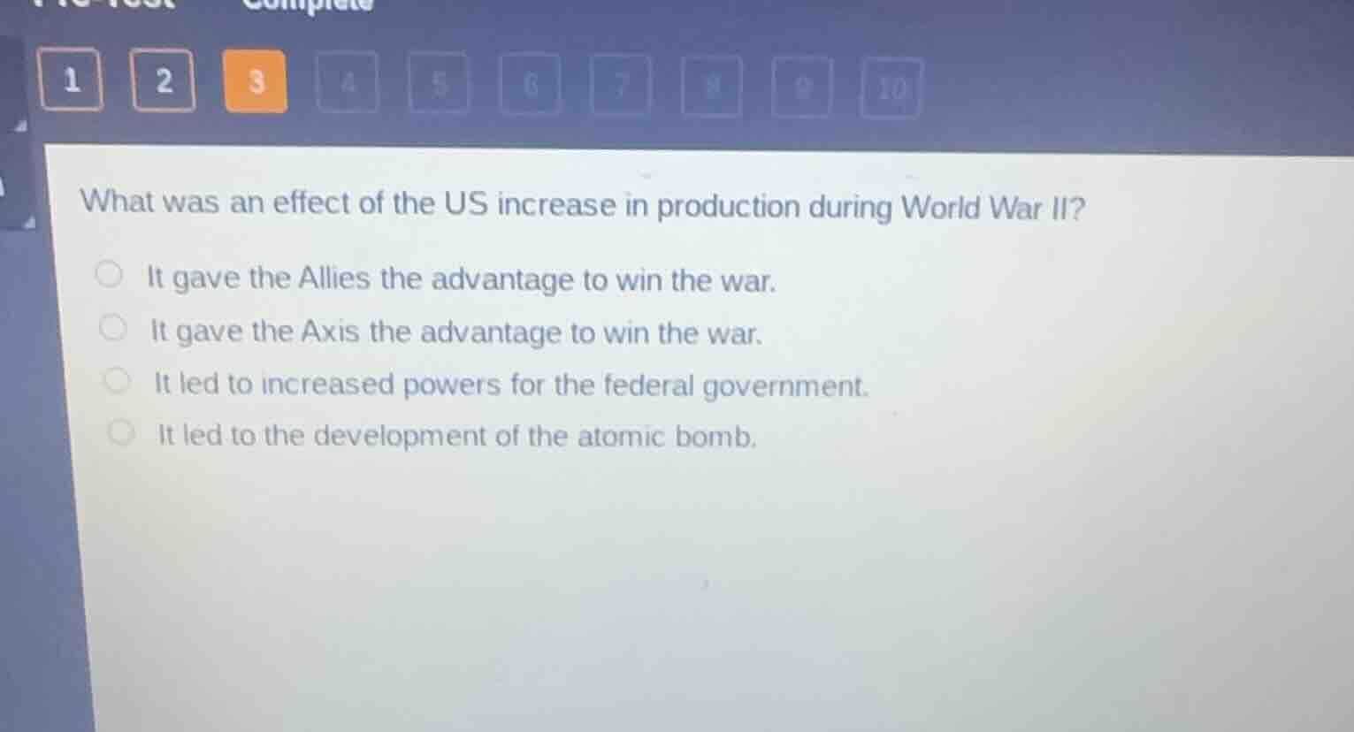 what was an effect of the us increase in production during world war ii…