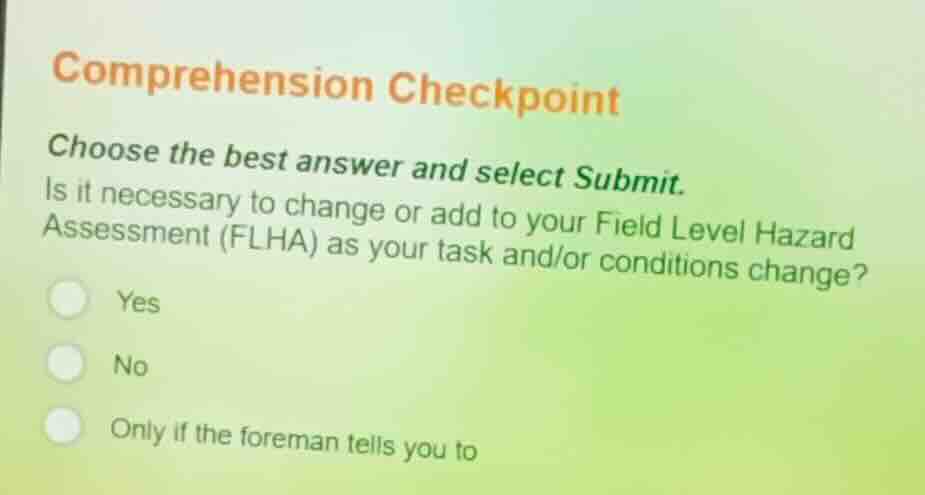 comprehension checkpoint choose the best answer and select submit. is i…