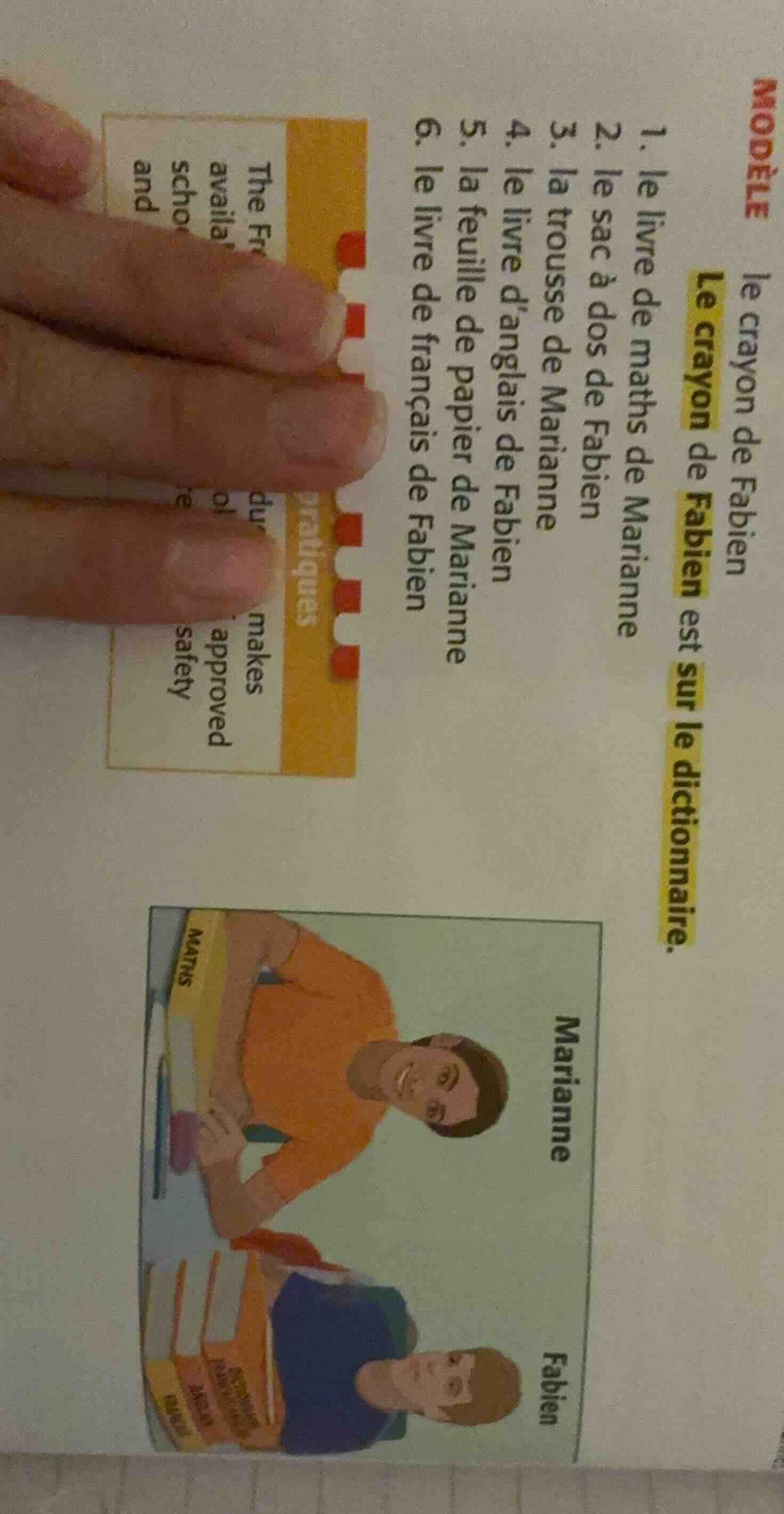modèle le crayon de fabien le crayon de fabien est sur le dictionnaire.…