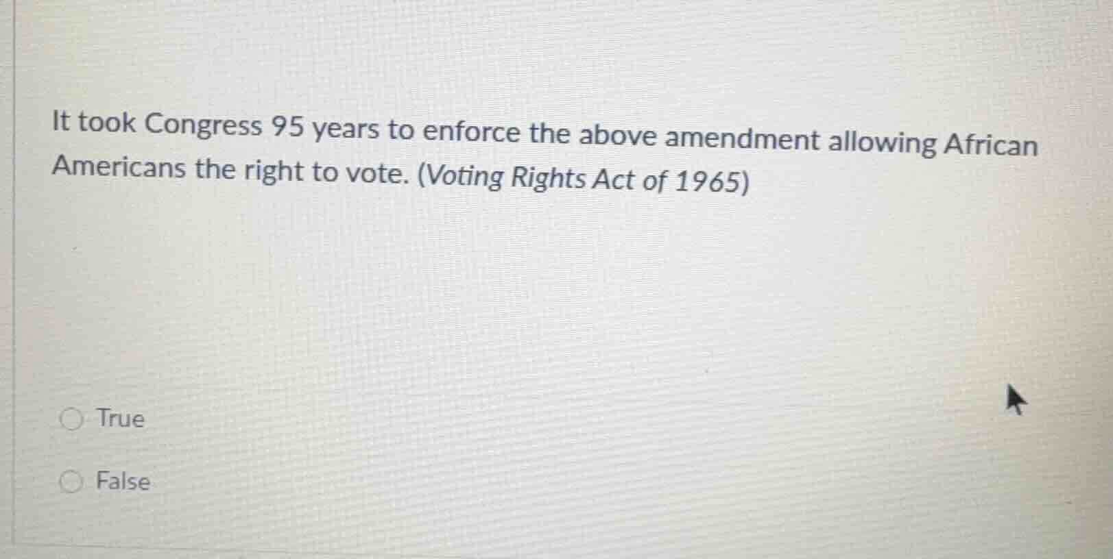 it took congress 95 years to enforce the above amendment allowing afric…