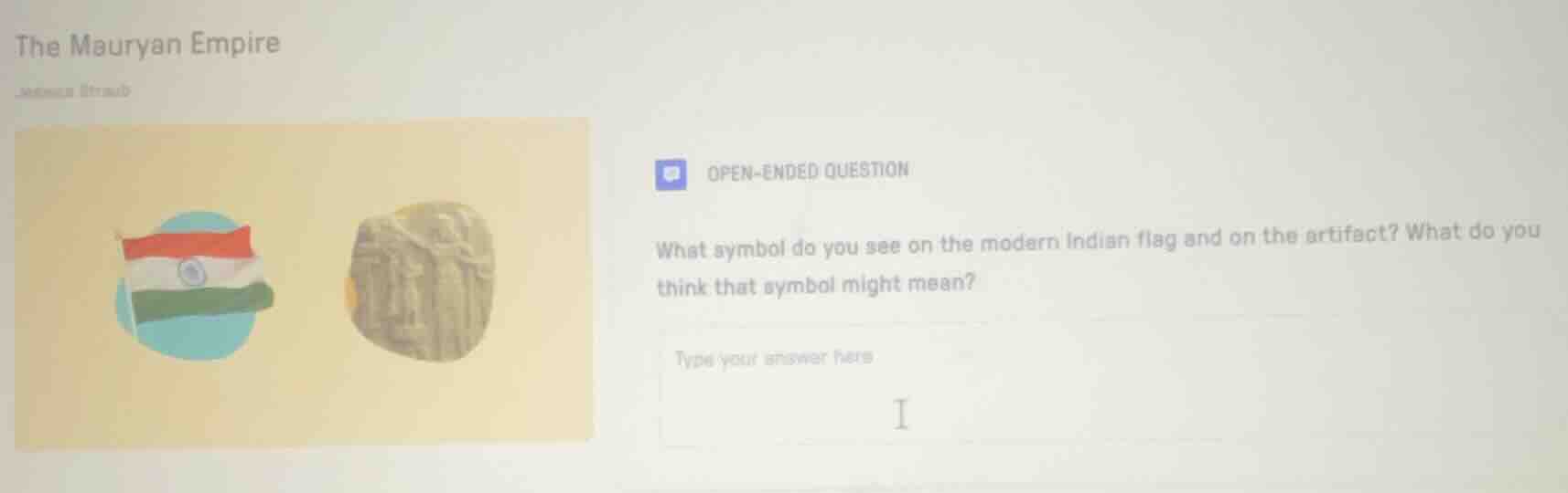 the mauryan empire open-ended question what symbol do you see on the mo…