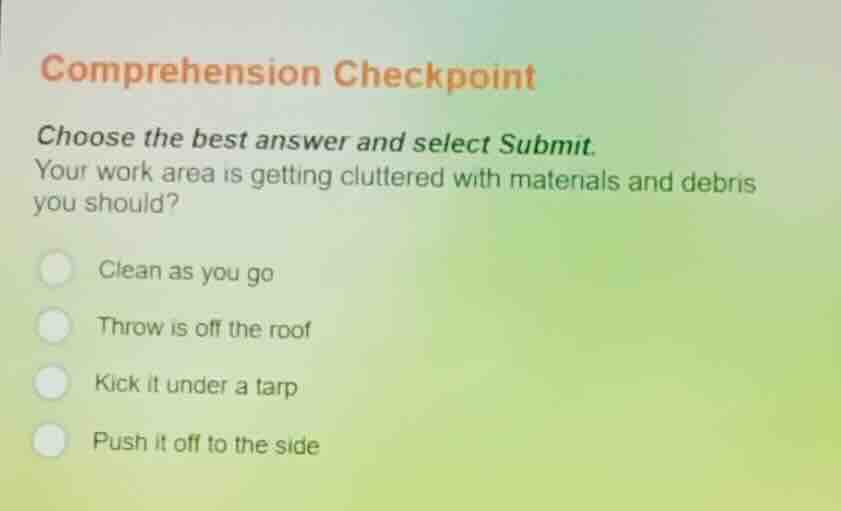 comprehension checkpoint choose the best answer and select submit. your…