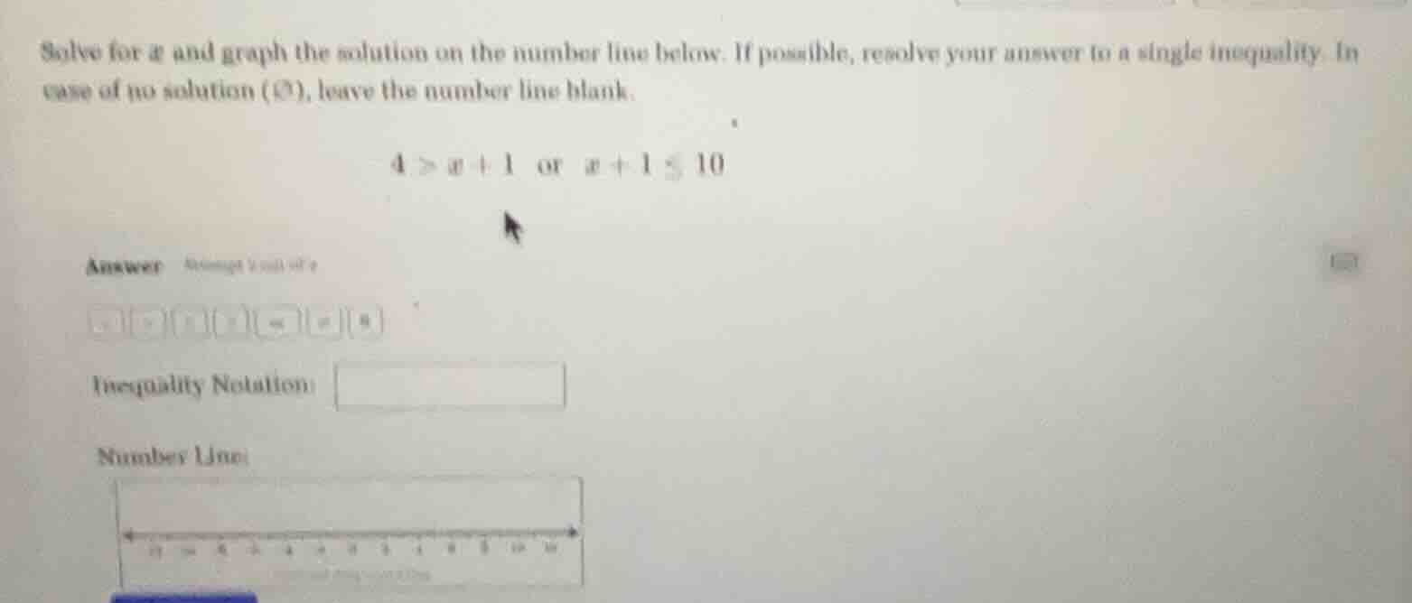 solve for x and graph the solution on the number line below. if possibl…