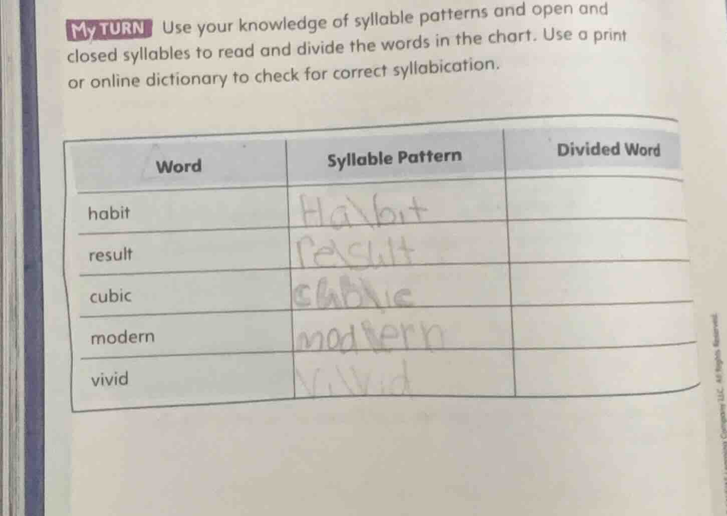 my turn use your knowledge of syllable patterns and open and closed syl…