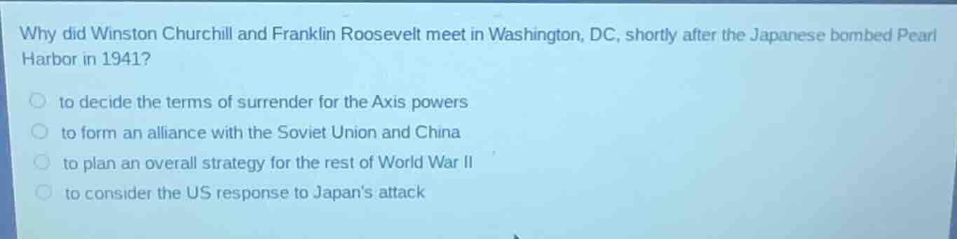 why did winston churchill and franklin roosevelt meet in washington, dc…