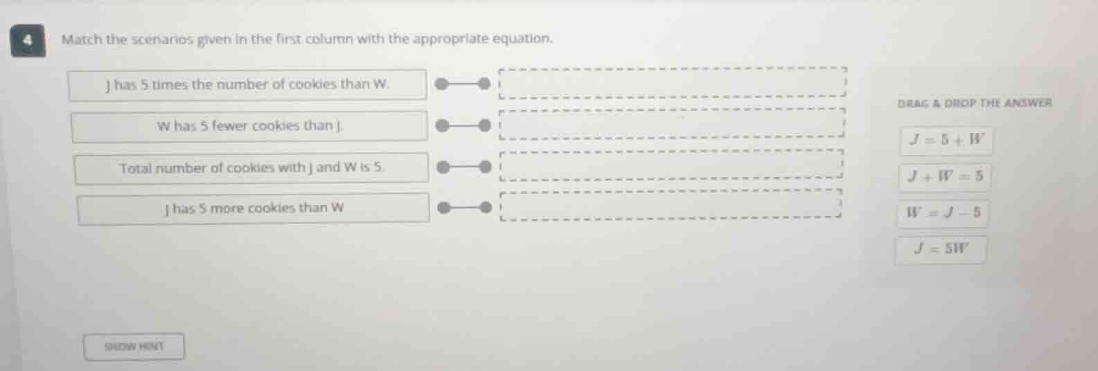 4 match the scenarios given in the first column with the appropriate eq…