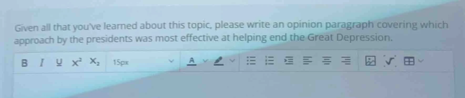 given all that youve learned about this topic, please write an opinion …