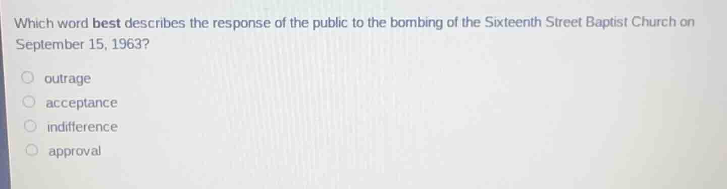 which word best describes the response of the public to the bombing of …