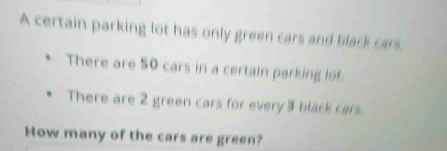 a certain parking lot has only green cars and black cars. - there are 5…