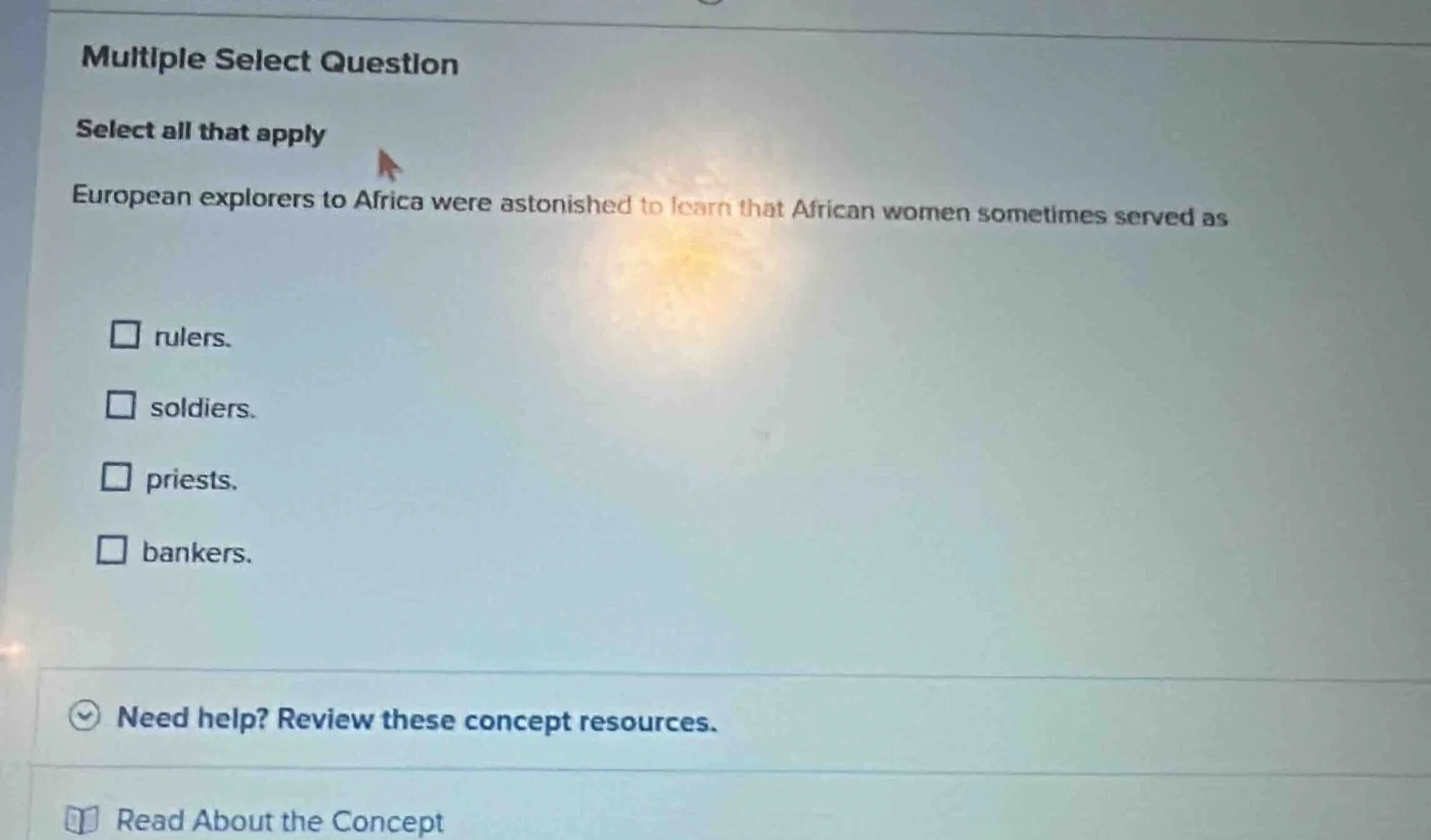 multiple select question select all that apply european explorers to af…