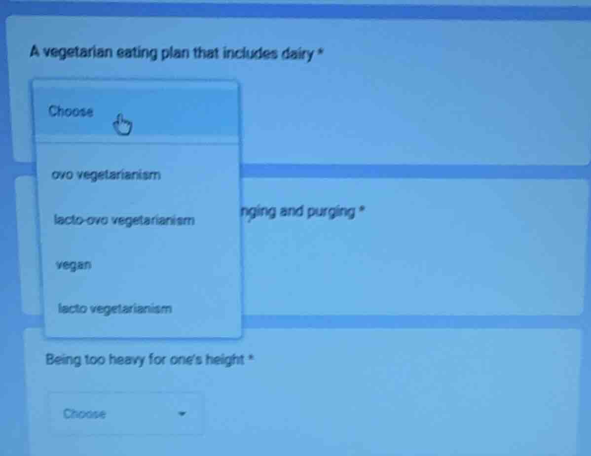 a vegetarian eating plan that includes dairy * choose ovo vegetarianism…