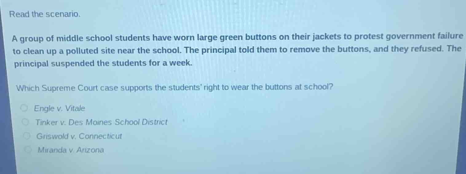 read the scenario. a group of middle school students have worn large gr…