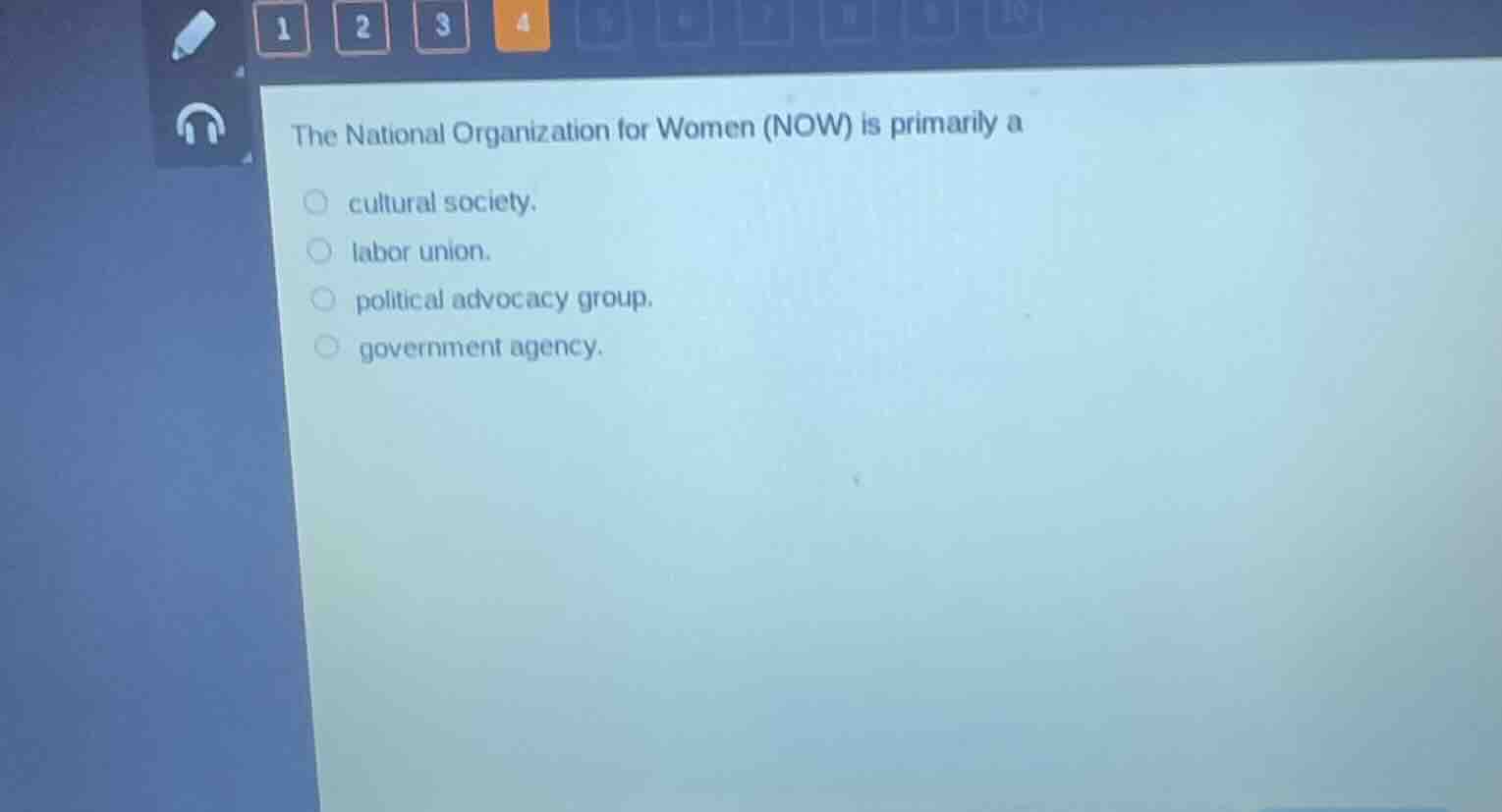 the national organization for women (now) is primarily a cultural socie…