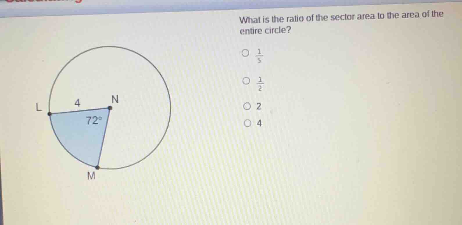 what is the ratio of the sector area to the area of the entire circle? …