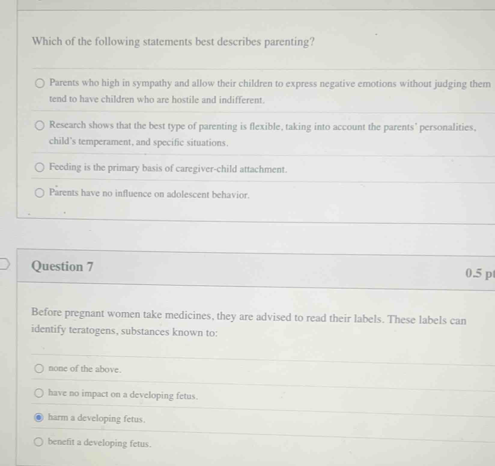 which of the following statements best describes parenting? ○ parents w…