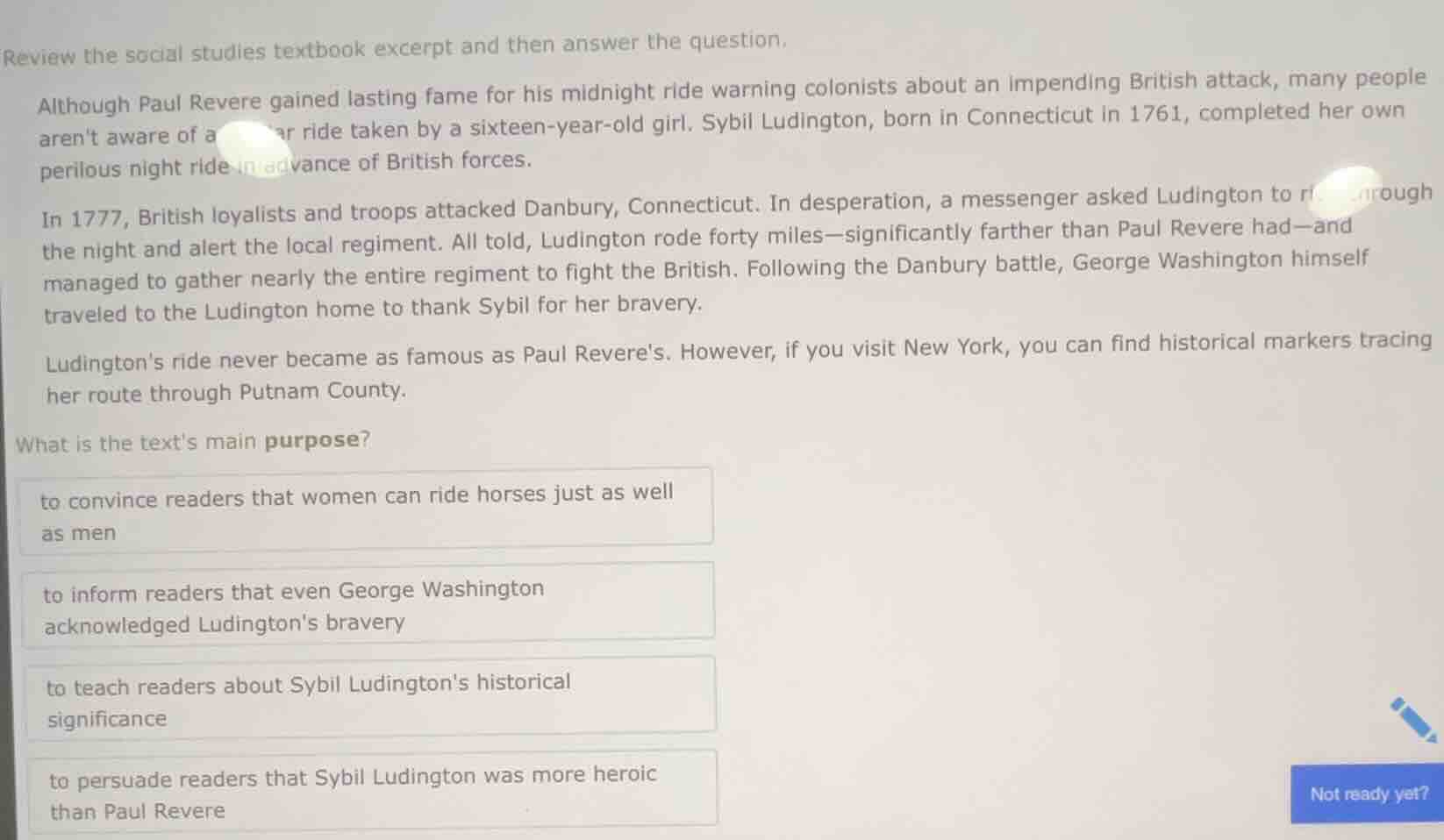 review the social studies textbook excerpt and then answer the question…