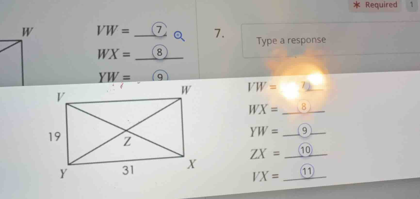 w vw = __7 wx = __8 yw = 9 v 19 y 31 x w z vw = __7 wx = __8 yw = __9 z…