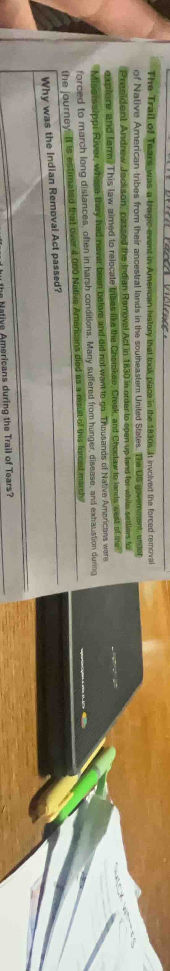 the trail of tears was a tragic event in american history that took pla…