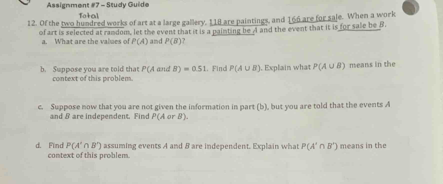 assignment #7 - study guide 12. of the two hundred works of art at a la…