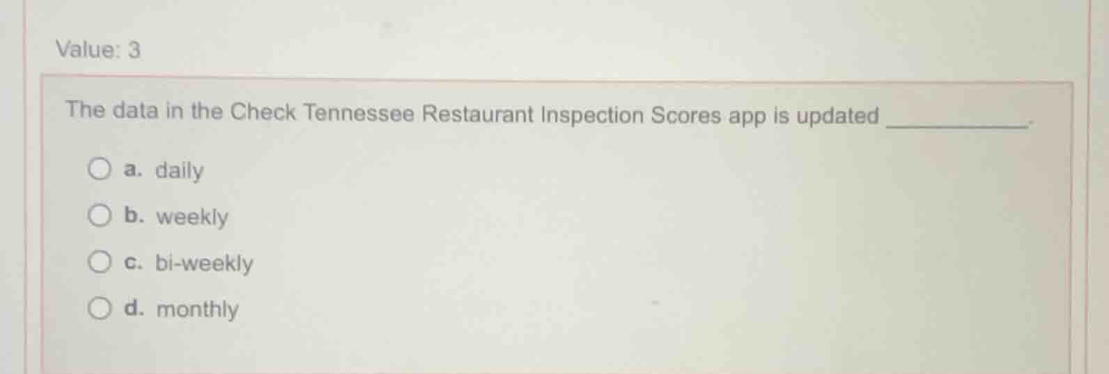 value: 3 the data in the check tennessee restaurant inspection scores a…