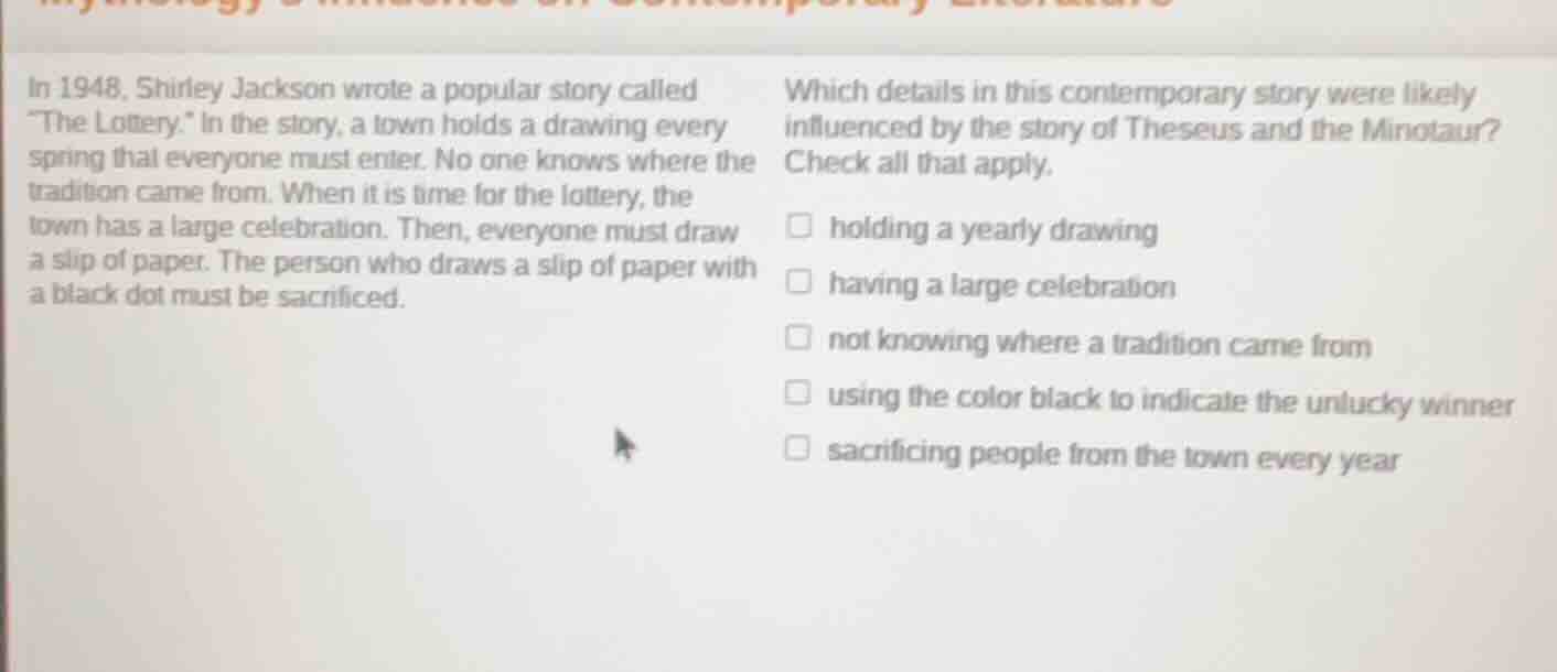 in 1948, shirley jackson wrote a popular story called “the lottery.” in…