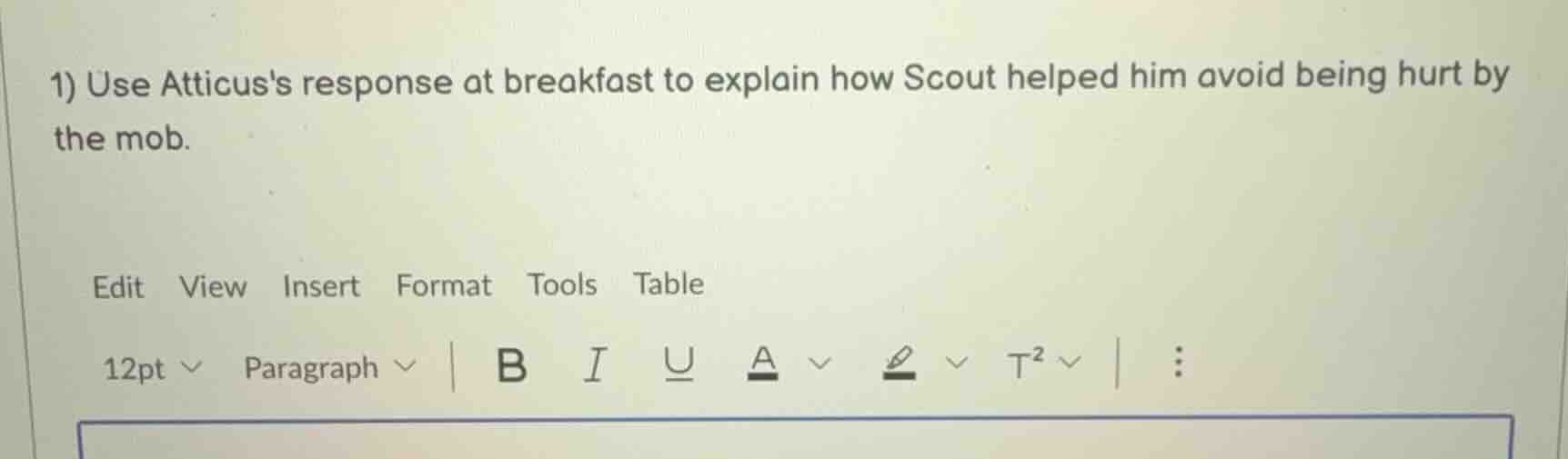 1) use atticuss response at breakfast to explain how scout helped him a…