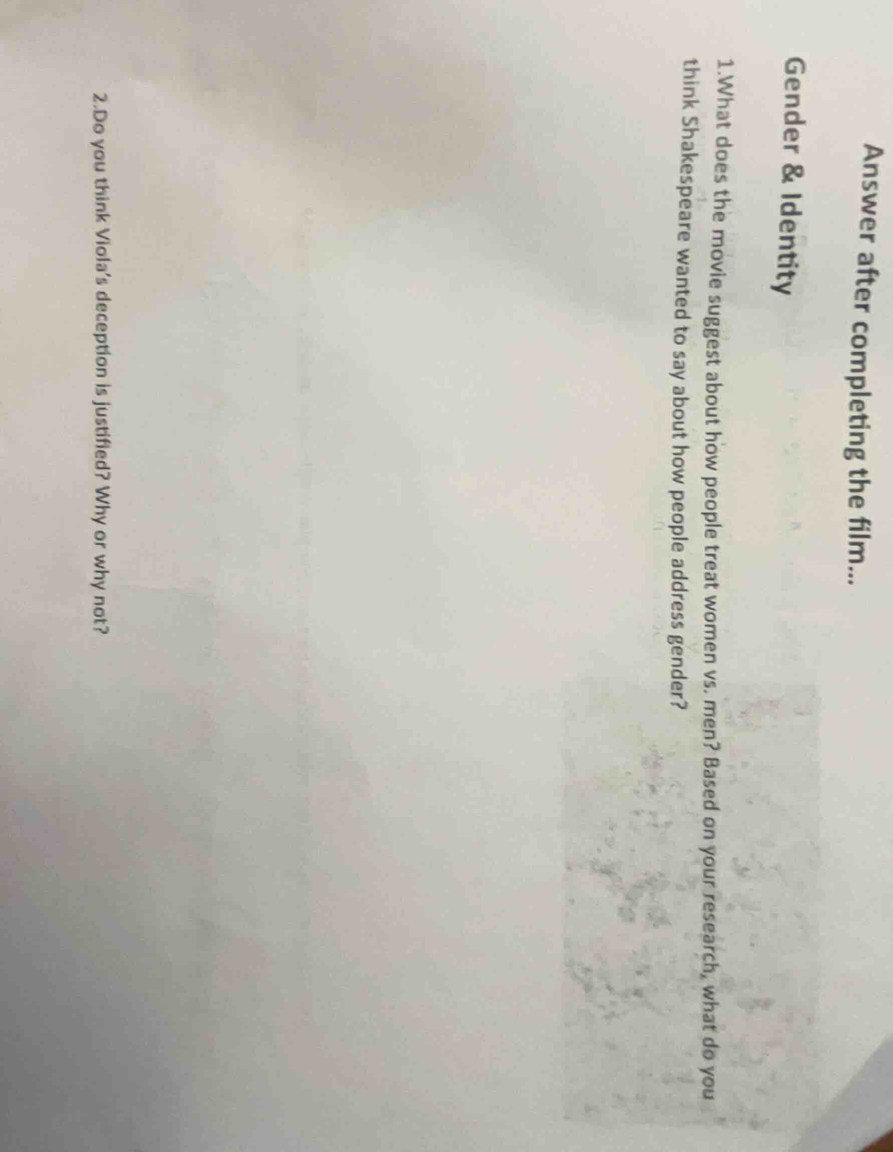 answer after completing the film... gender & identity 1.what does the m…