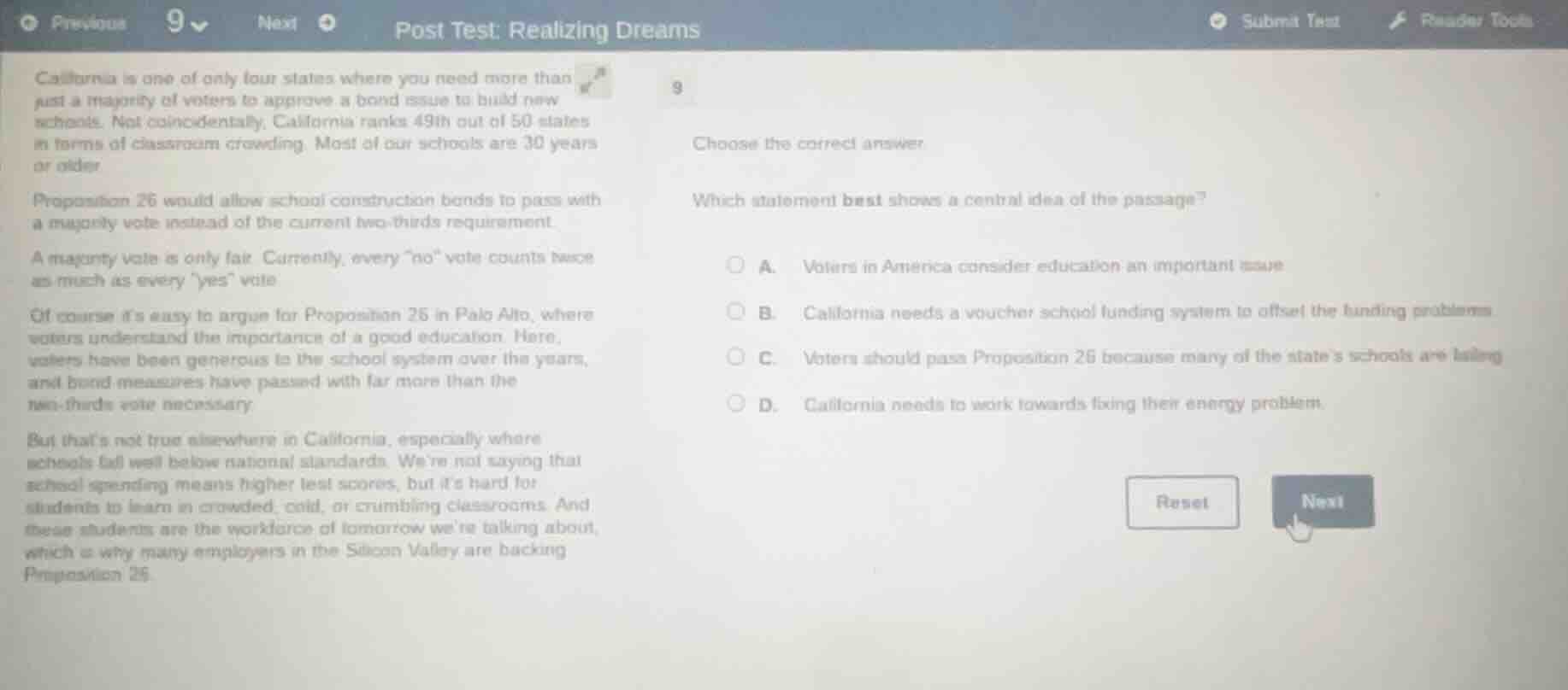 post test: realizing dreams california is one of only four states where…