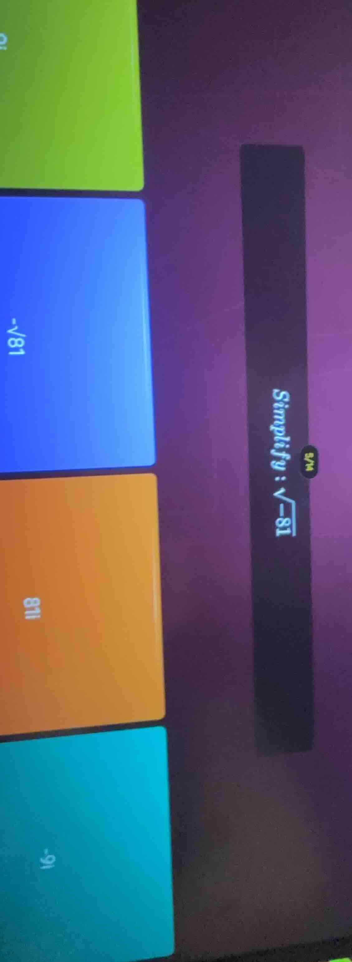 simplify : \\(\\sqrt{-81}\\)