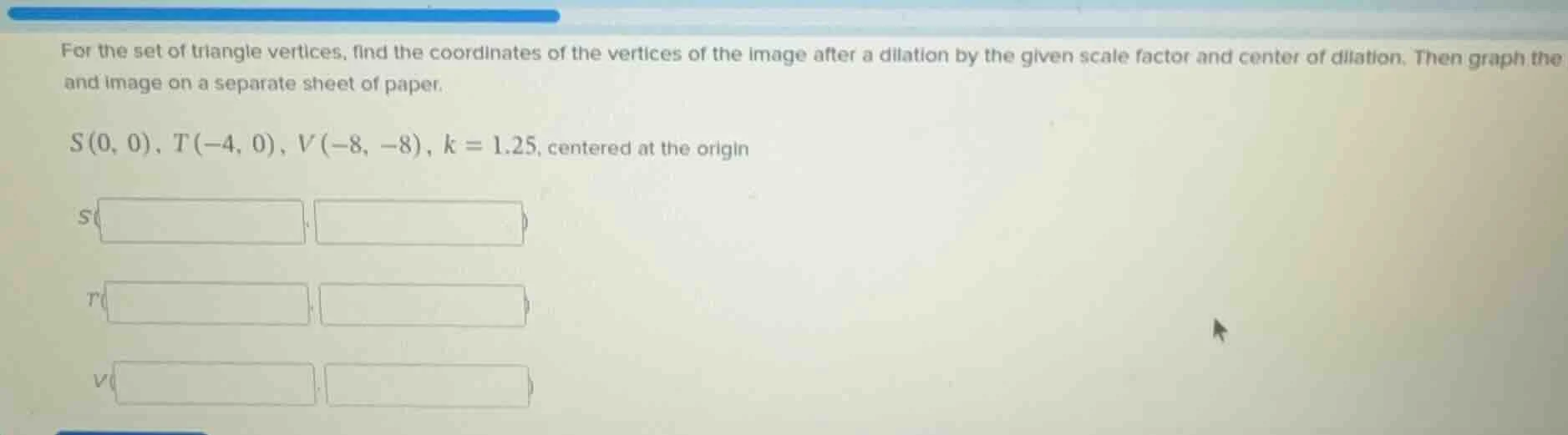 for the set of triangle vertices, find the coordinates of the vertices …