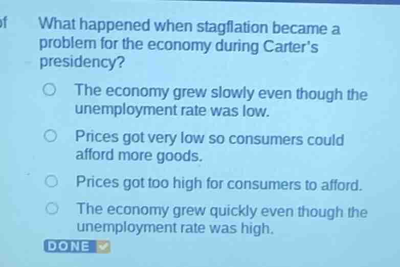what happened when stagflation became a problem for the economy during …
