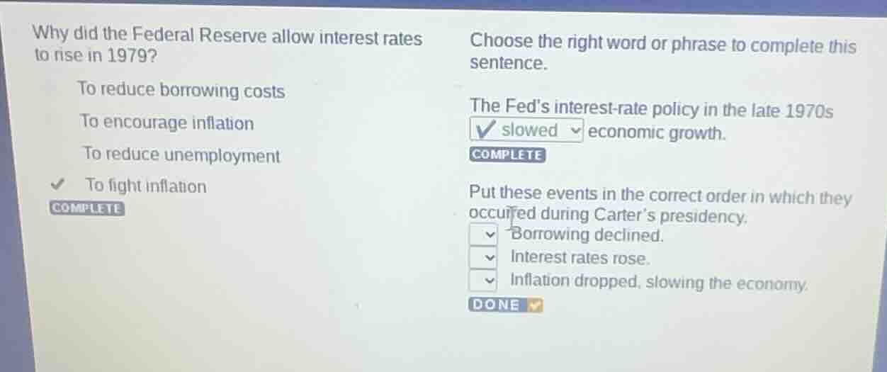 why did the federal reserve allow interest rates to rise in 1979? to re…