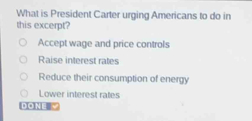 what is president carter urging americans to do in this excerpt? accept…