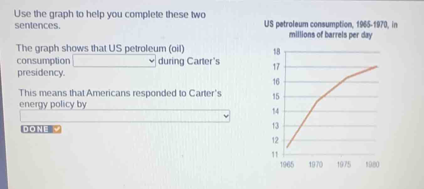 use the graph to help you complete these two sentences. the graph shows…