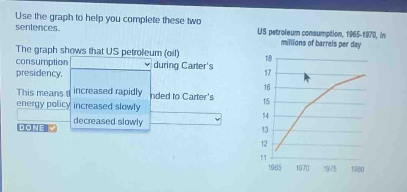 use the graph to help you complete these two sentences. the graph shows…