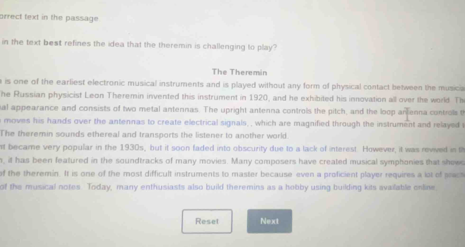 correct text in the passage. in the text best refines the idea that the…