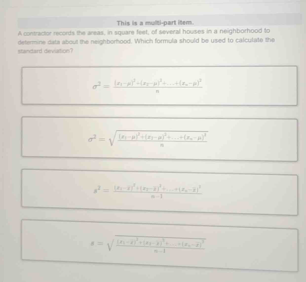 this is a multi - part item. a contractor records the areas, in square …