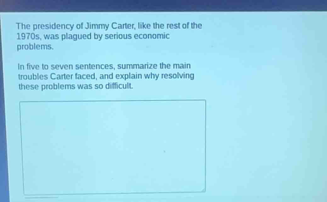 the presidency of jimmy carter, like the rest of the 1970s, was plagued…