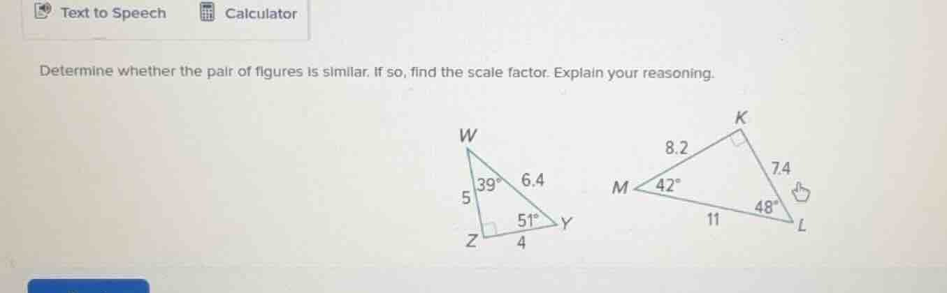 determine whether the pair of figures is similar. if so, find the scale…