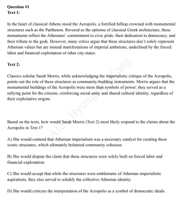 question #1 text 1: in the heart of classical athens stood the acropoli…