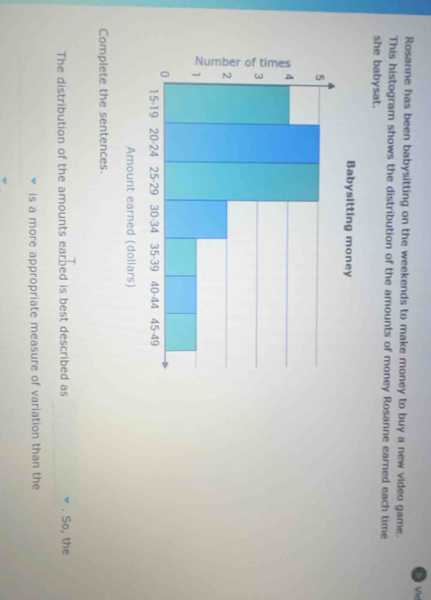 rosanne has been babysitting on the weekends to make money to buy a new…