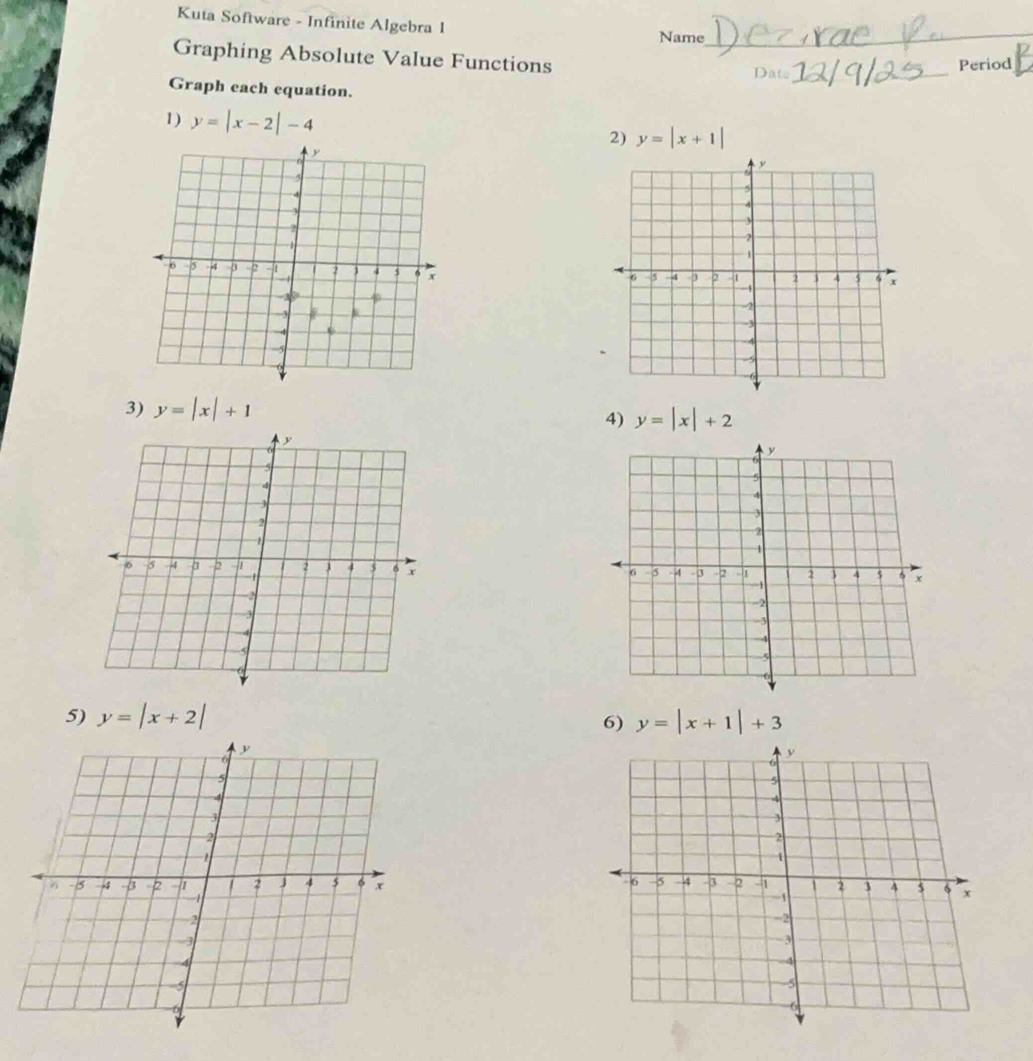 kuta software - infinite algebra 1 graphing absolute value functions gr…