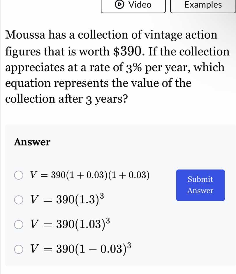 moussa has a collection of vintage action figures that is worth $390. i…